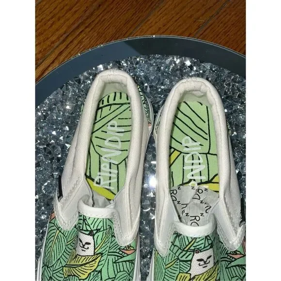 Ripndip lord normal the cat green tropical leaves slip on sneakers size 5W - Picture 4 of 16